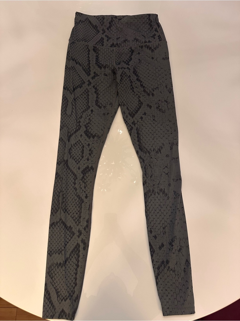 Varley Let’s Go High Rise Snake-Print Leggings — Black and Gray
